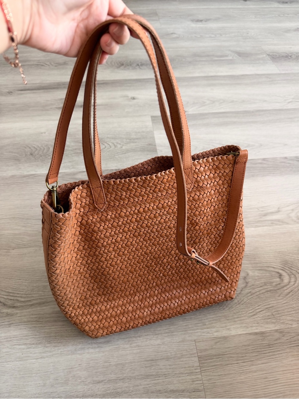 Madewell Medium Transport Tote Woven Leather – Brown